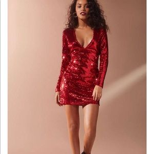 Red Sparkly Dress - Motel (Urban Outfitters)
